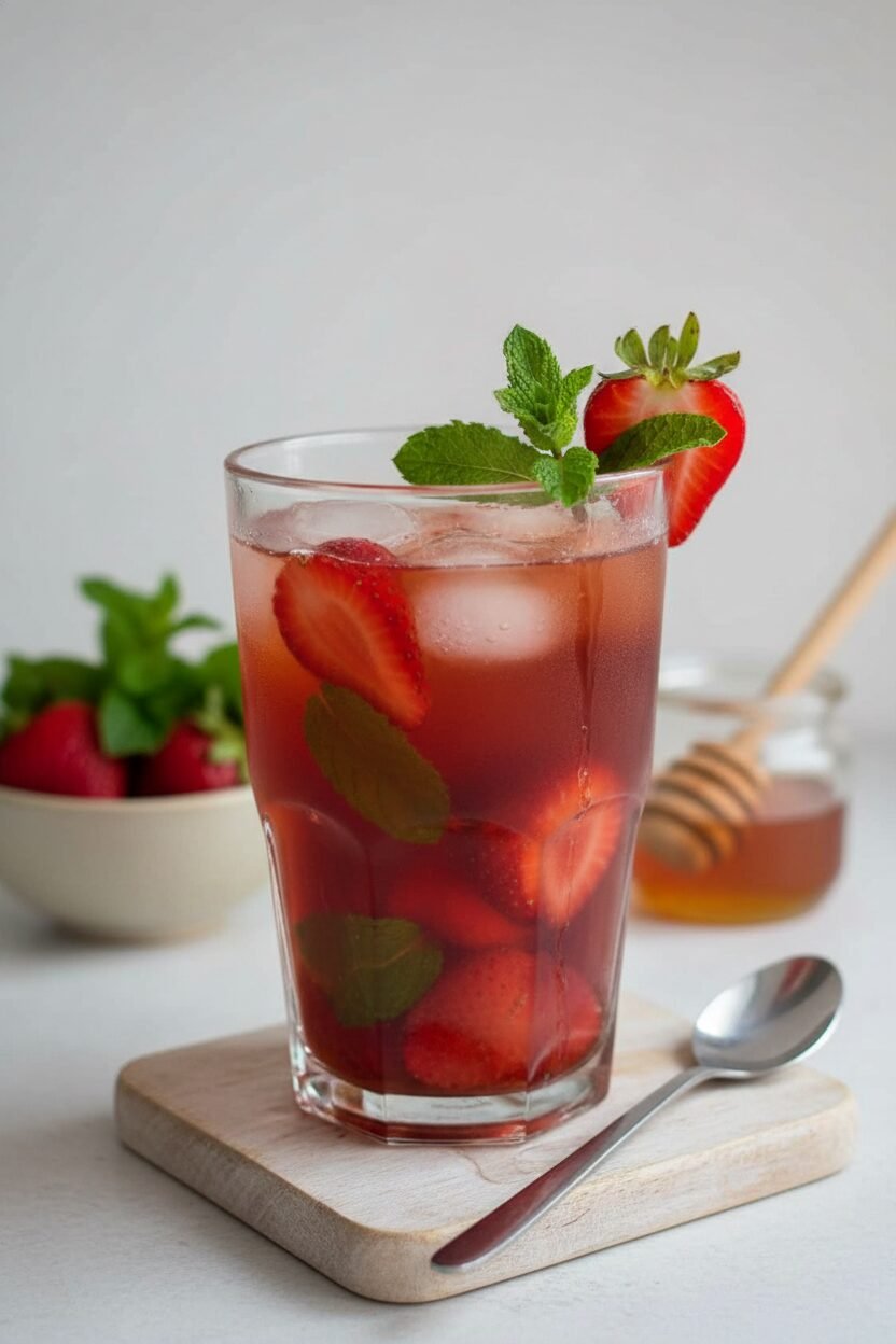 Summer Strawberry Mint Iced Tea