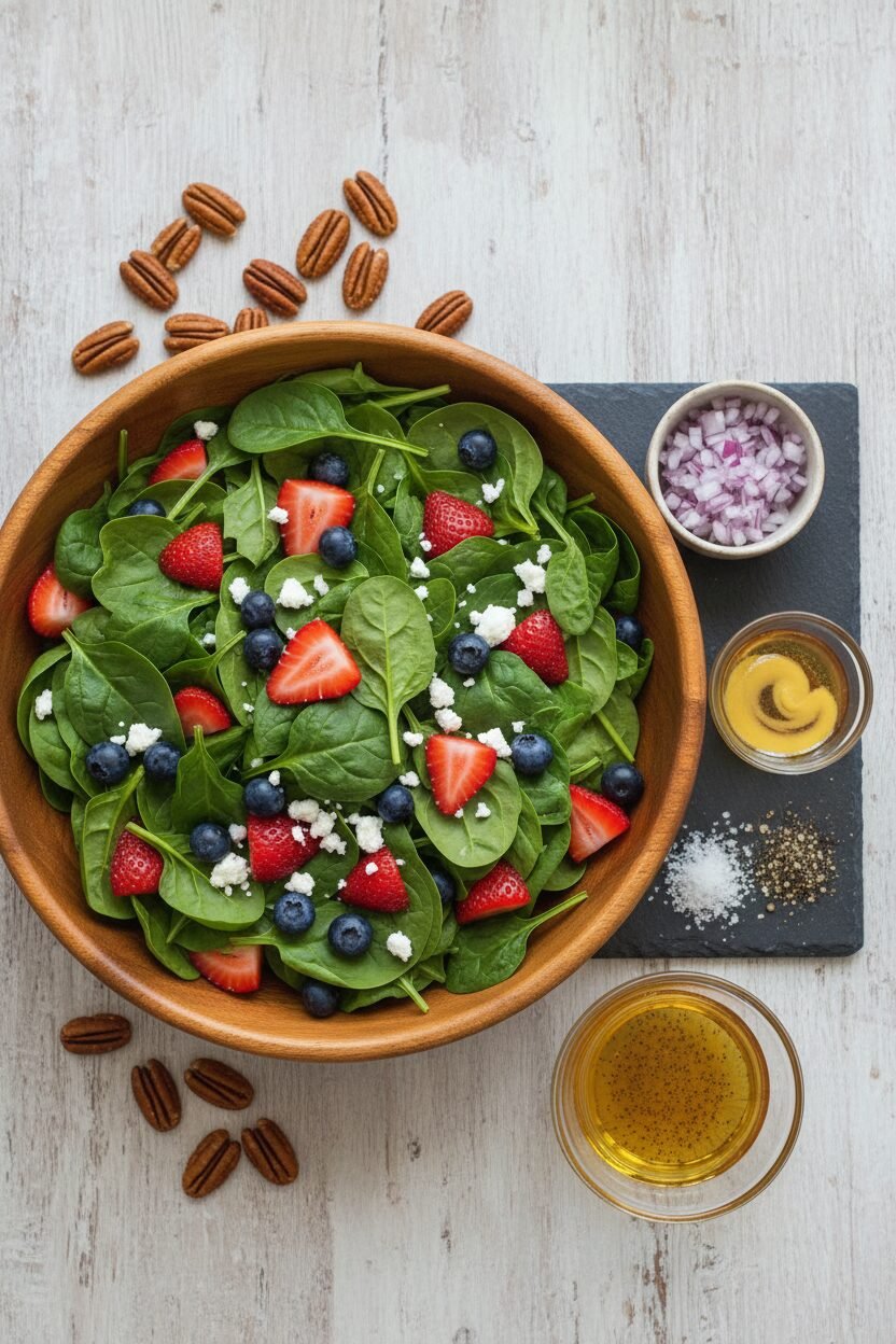 Summer Strawberry Spinach Salad