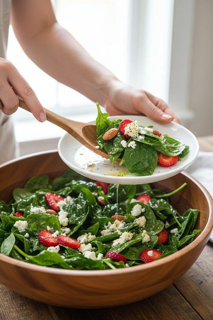 Summer Strawberry Spinach and Poppy Seed Salad