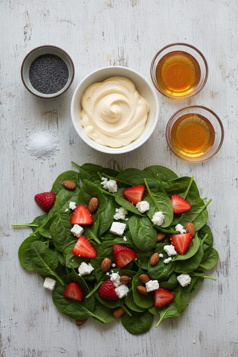 Summer Strawberry Spinach and Poppy Seed Salad