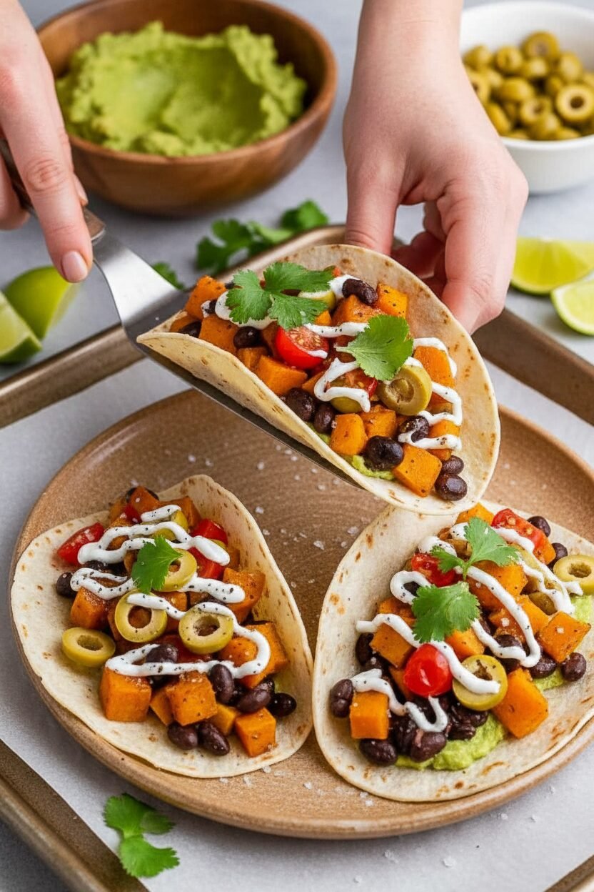 Sweet Potato and Black Bean Fiber Tacos