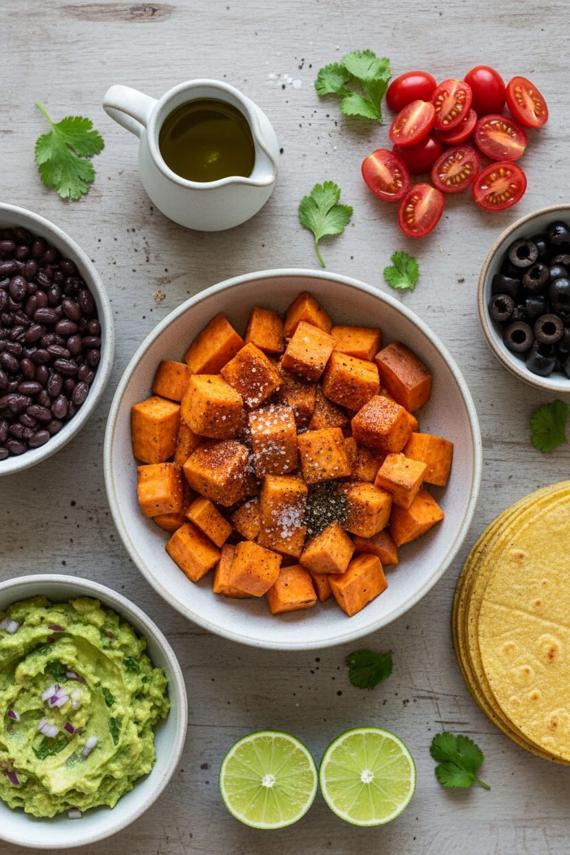 Sweet Potato and Black Bean Fiber Tacos