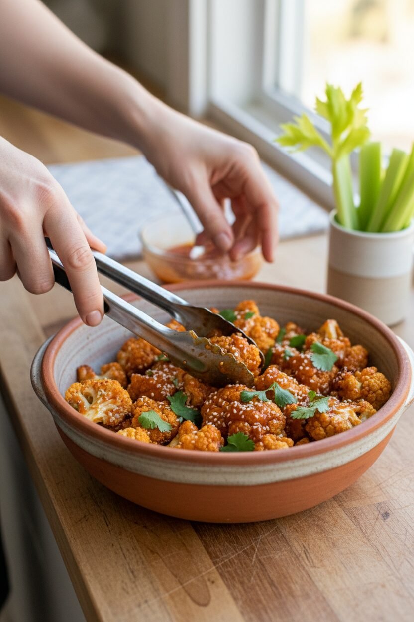 Sweet Spicy Air Fryer Cauliflower Bites
