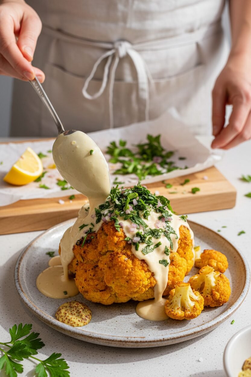 Tahini Roasted Cauliflower