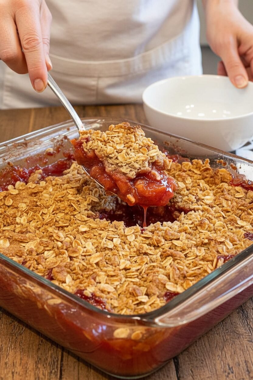 Tangy Rhubarb Oat Crumble Delight