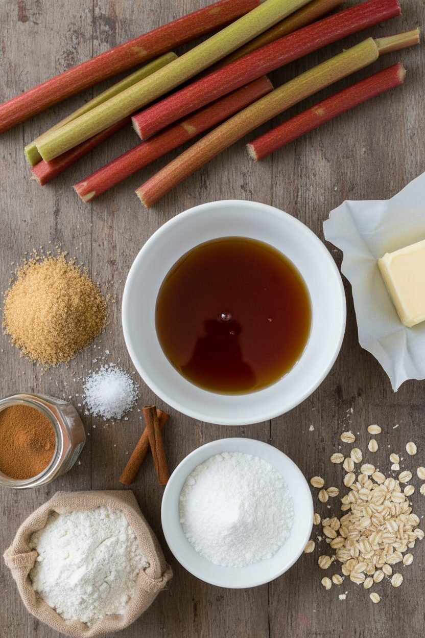 Tangy Rhubarb Oat Crumble Delight