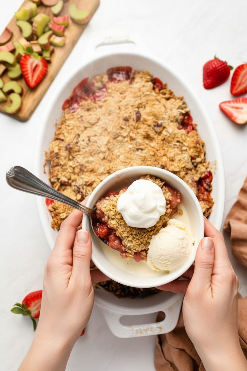 Tangy Rhubarb Strawberry Crunch