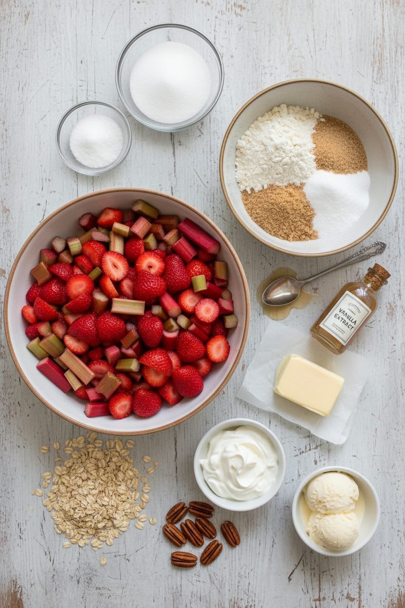 Tangy Rhubarb Strawberry Crunch