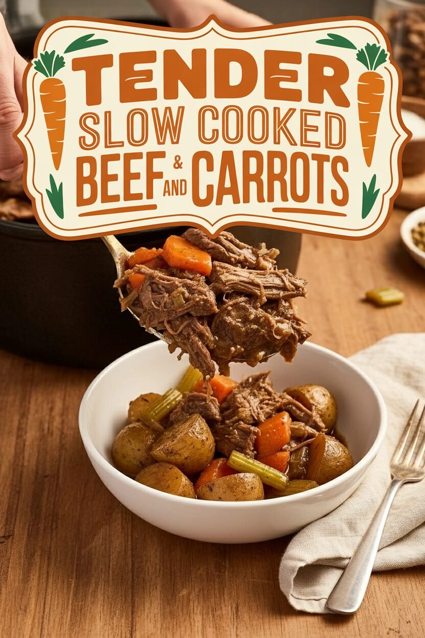 Tender Slow Cooked Beef and Carrots