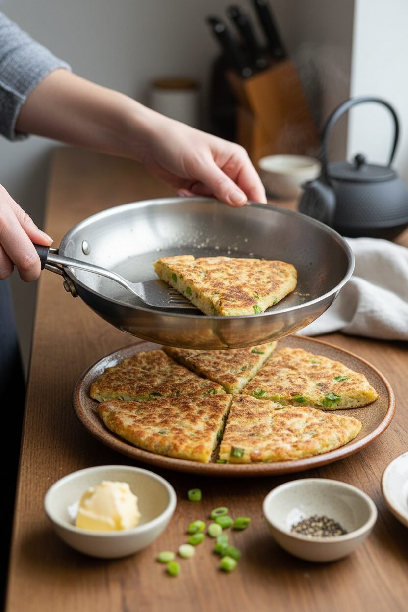 Traditional Irish Potato Farls Breakfast