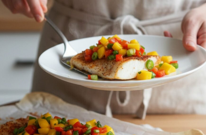 Tropical Mango Cod Bake