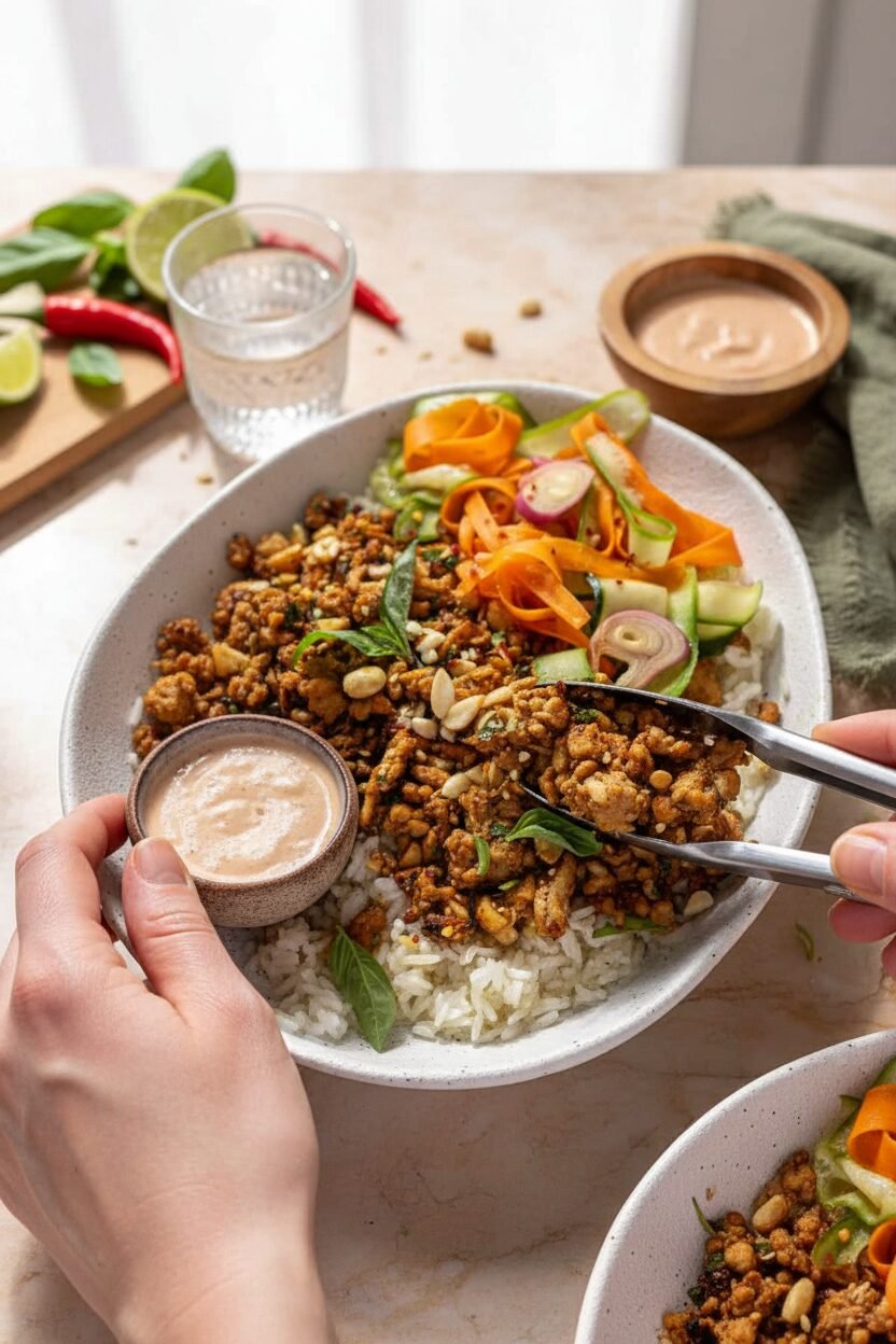 Vietnamese Chicken Rice Bowls with Pickled Vegetables
