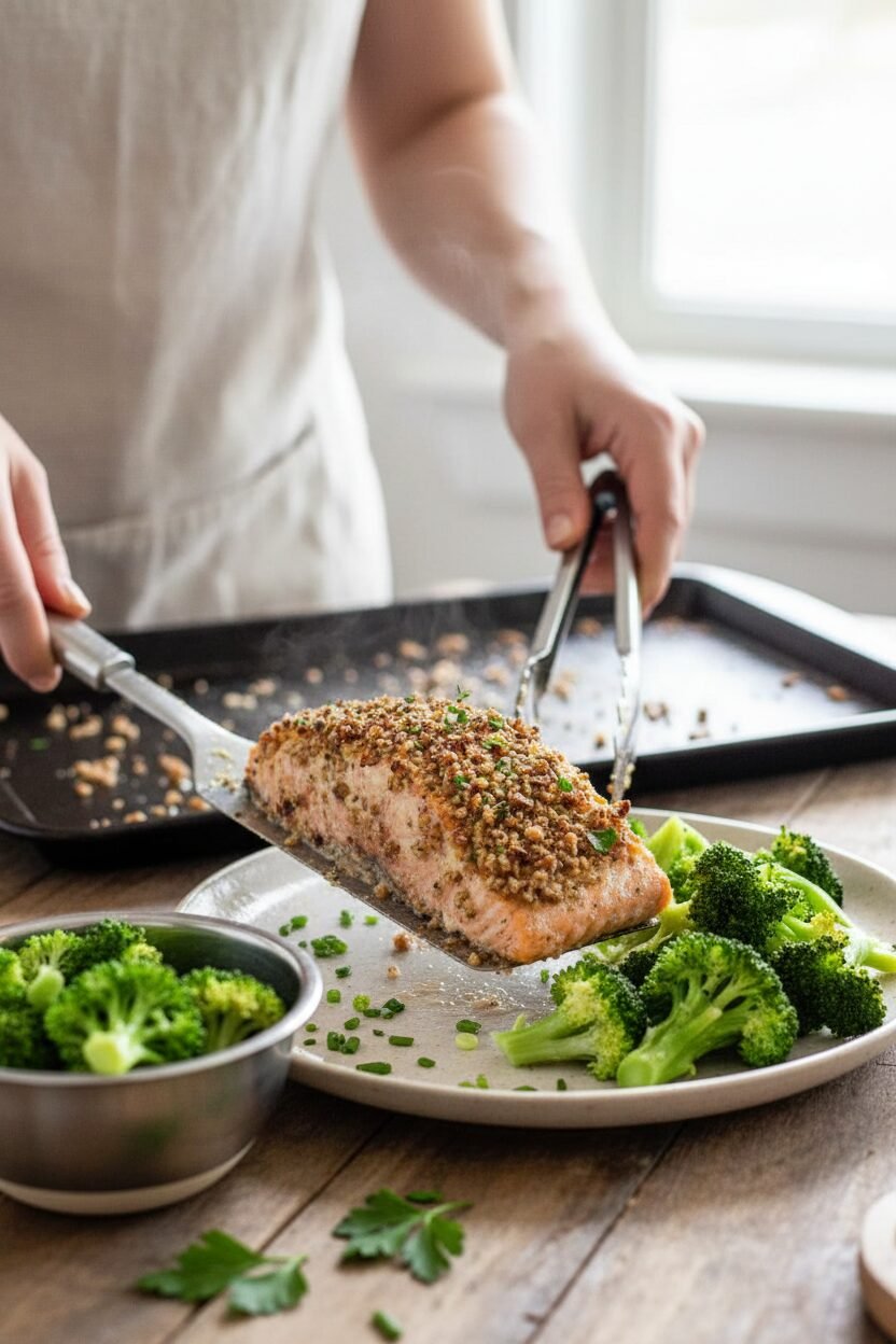 Walnut Crusted Baked Salmon