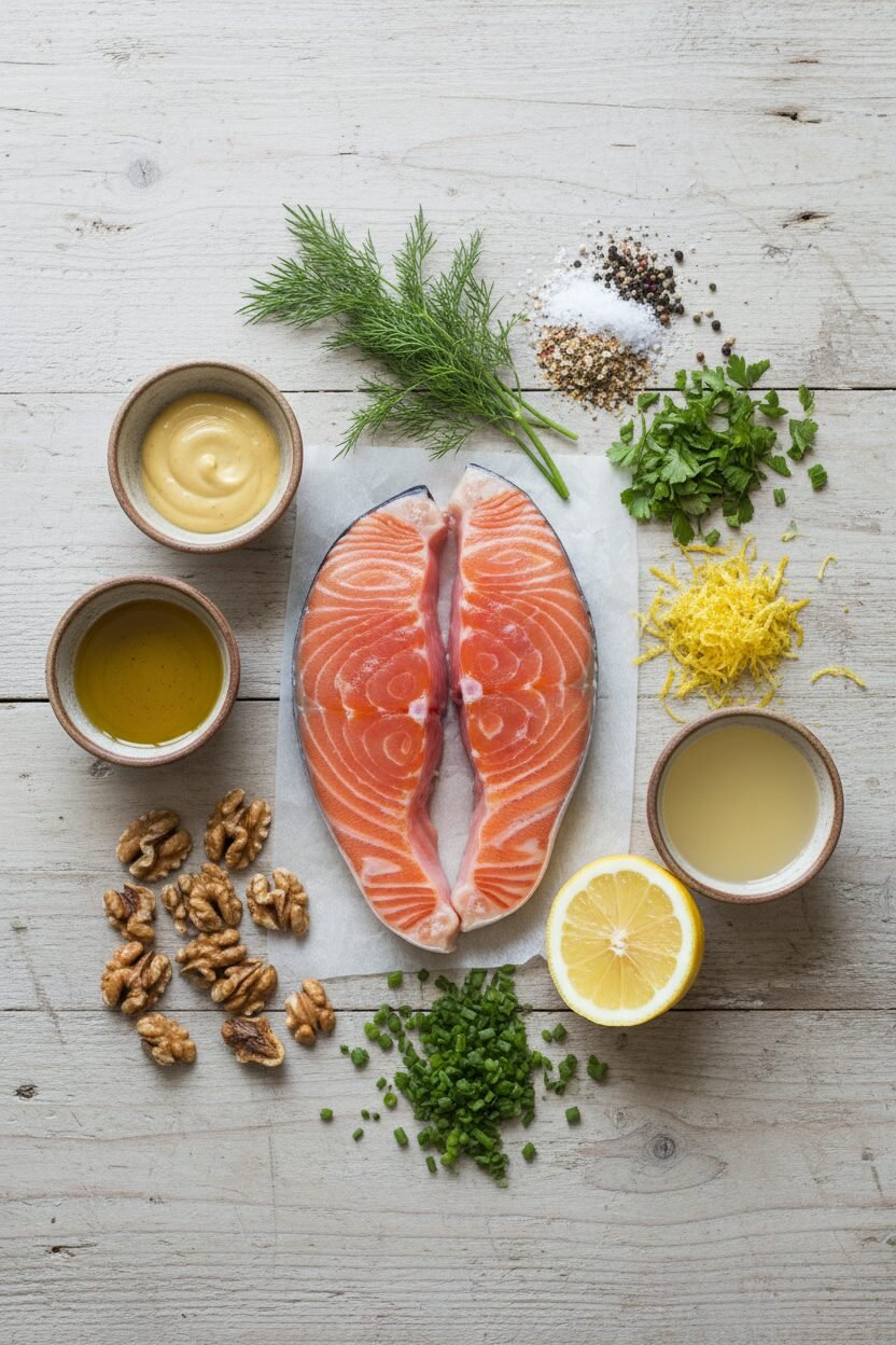 Walnut Crusted Baked Salmon