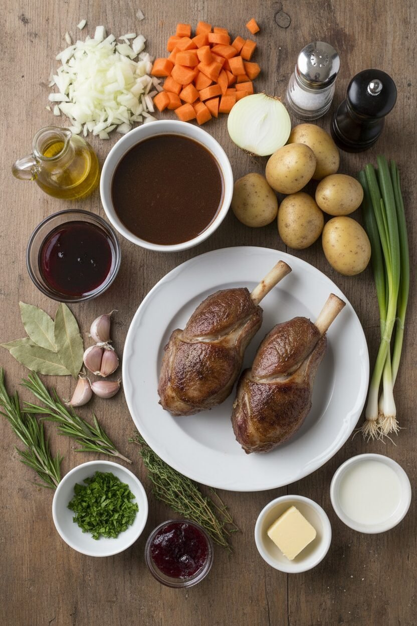 Wine-Braised Lamb Shanks with Fresh Herbs