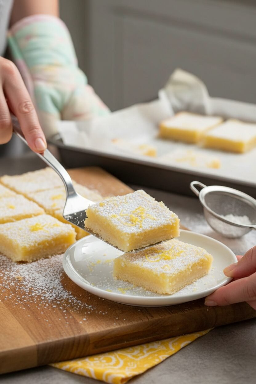 Zesty Lemon Bars on Buttery Shortbread