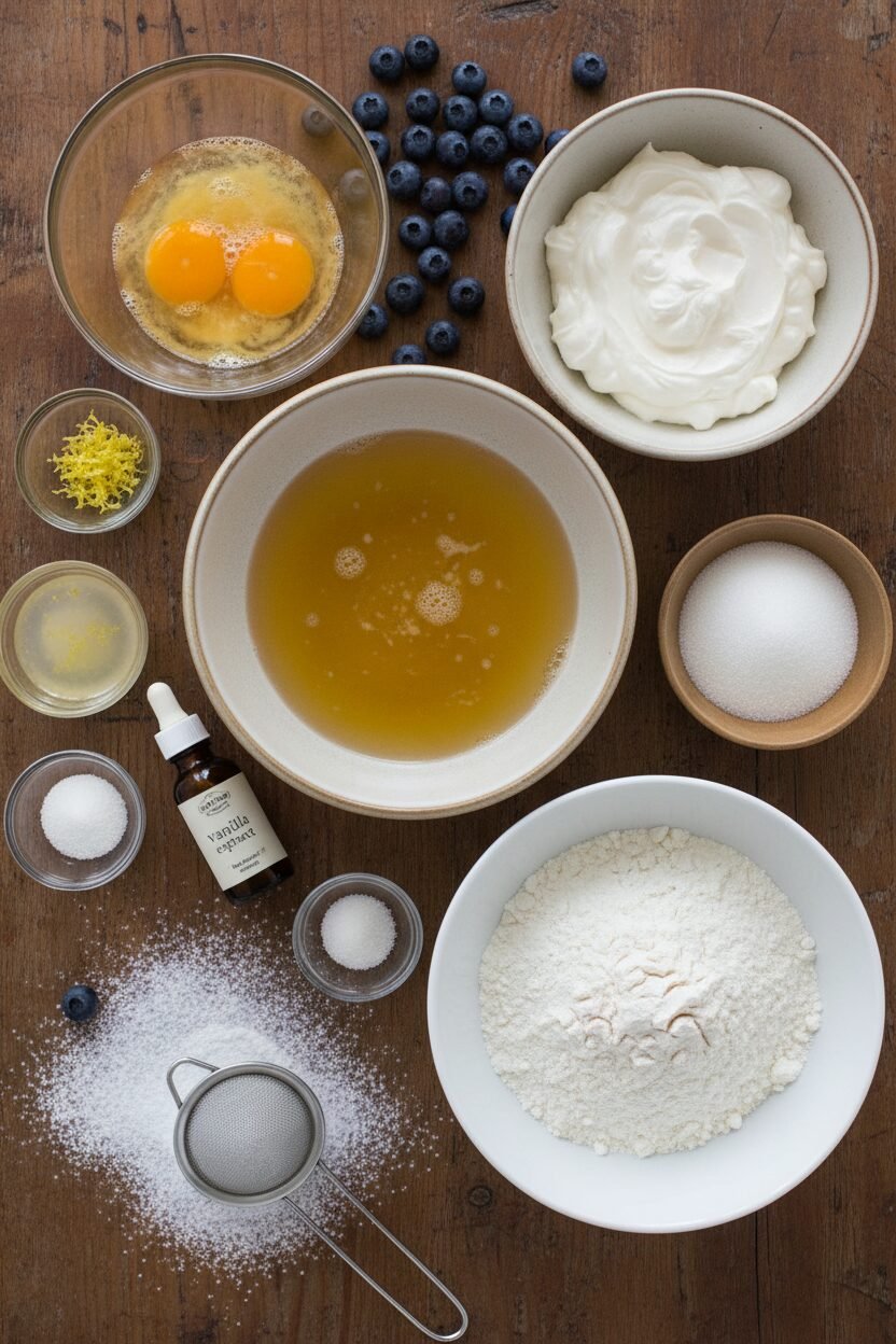 Zesty Lemon Blueberry Loaf with Glaze