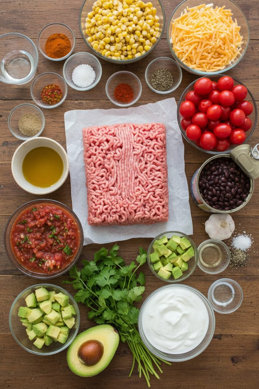 Zesty Turkey Taco Salad with Avocado Dressing