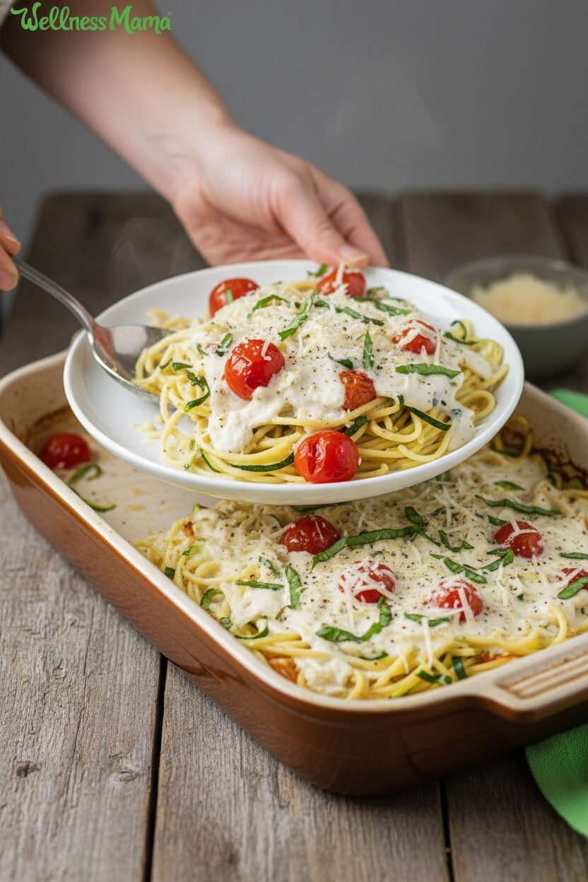 Zucchini Noodle Alfredo with Cottage Cheese