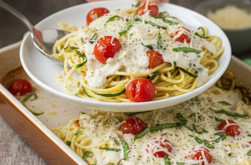 Zucchini Noodle Alfredo with Cottage Cheese