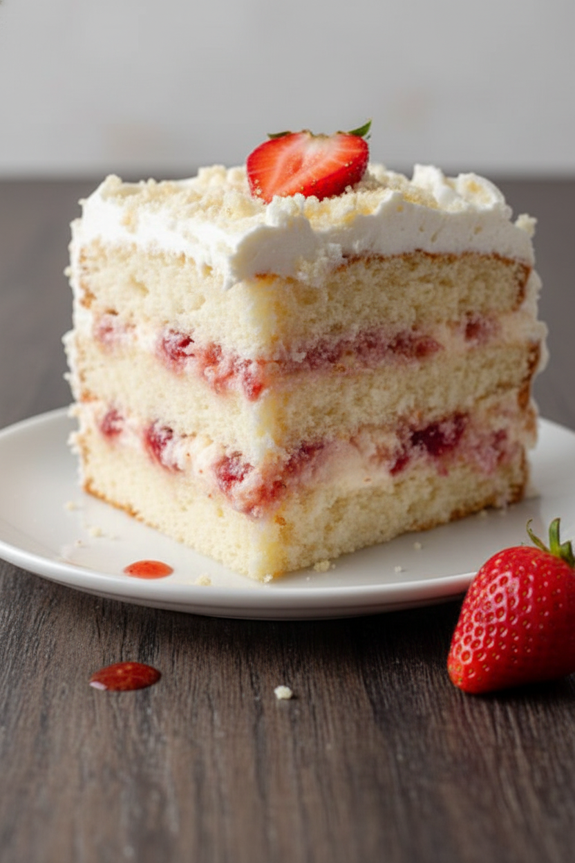 A Bakers Strawberry Winter Cream Cake