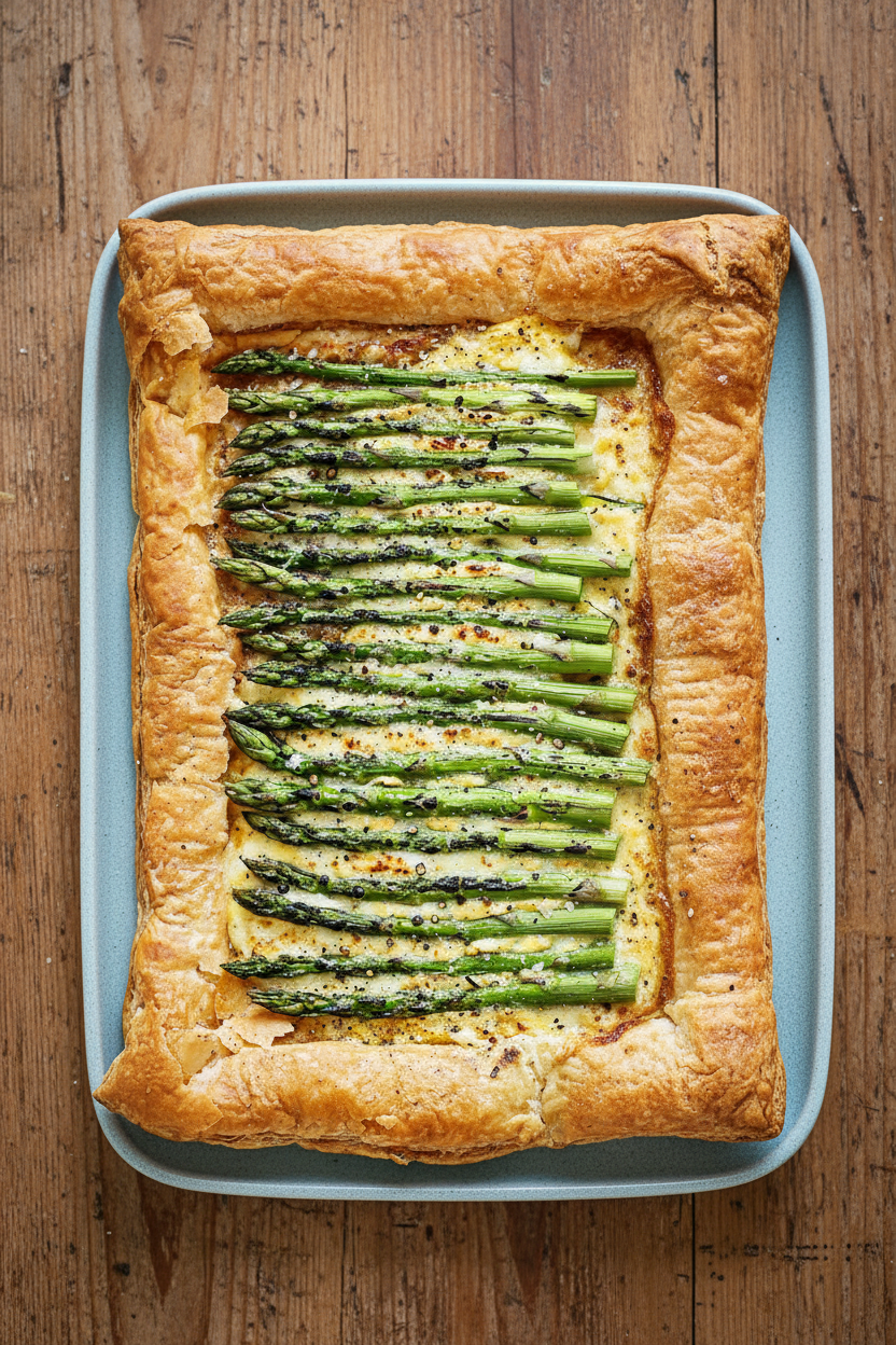 Asparagus and Cheese Puff Pastry Tart