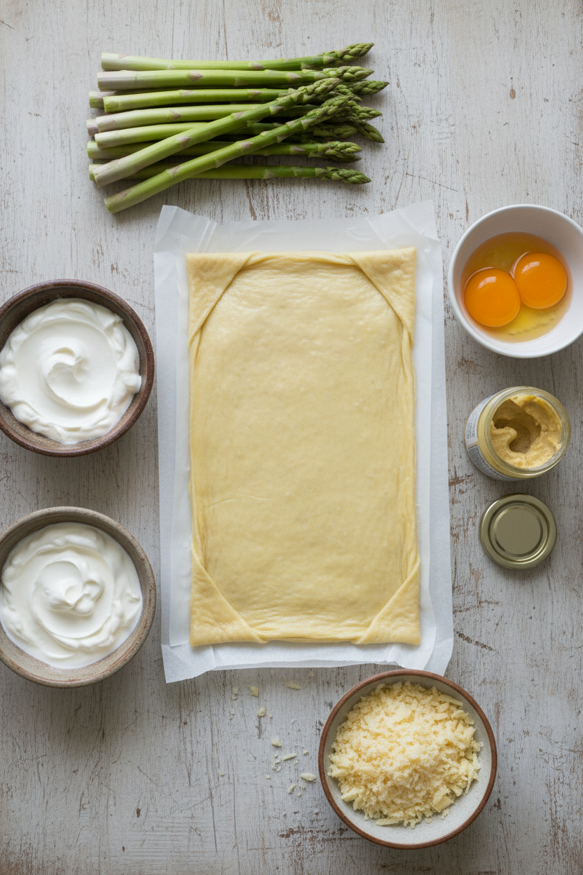 Asparagus and Cheese Puff Pastry Tart