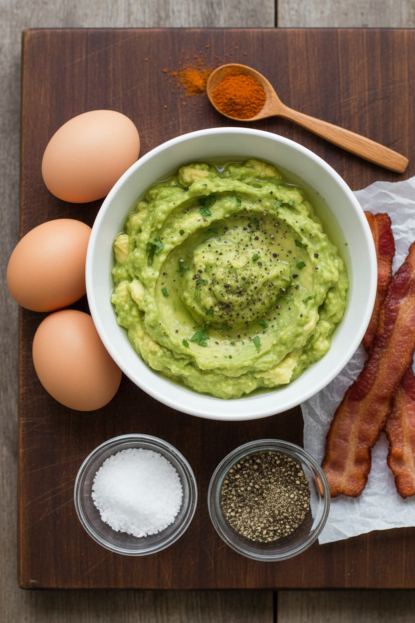 Avocado Bacon Stuffed Eggs