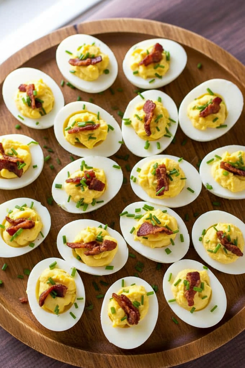 Bacon Chive Deviled Eggs