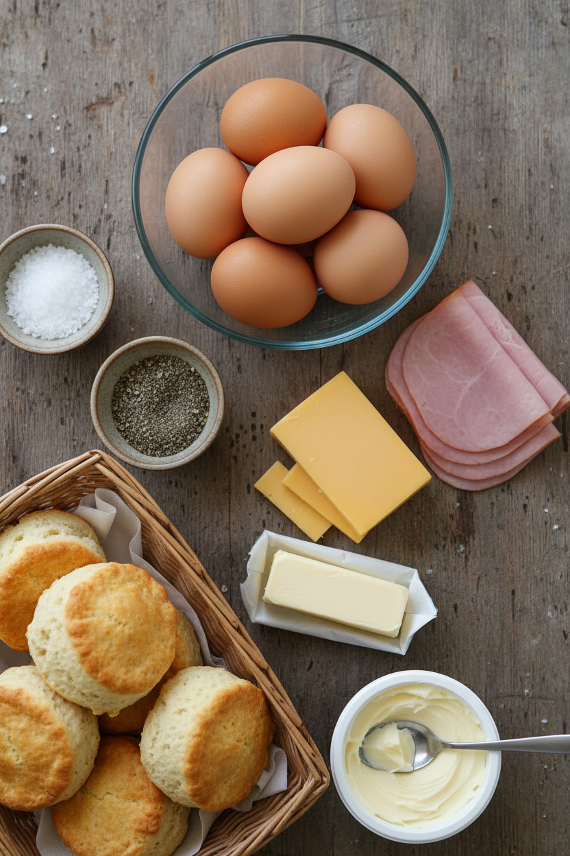 Baked Ham and Egg Biscuit Cups