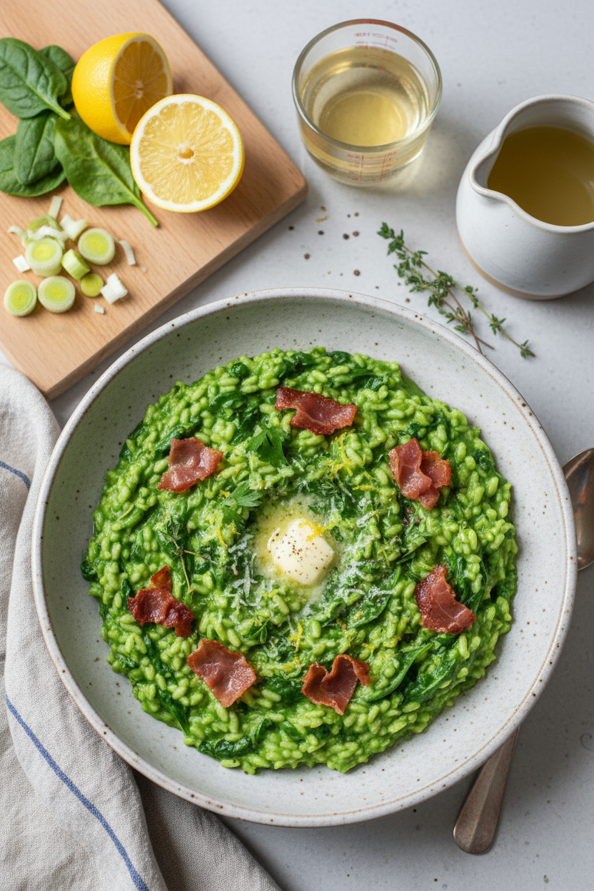 Bright Lemon Risotto with Spinach