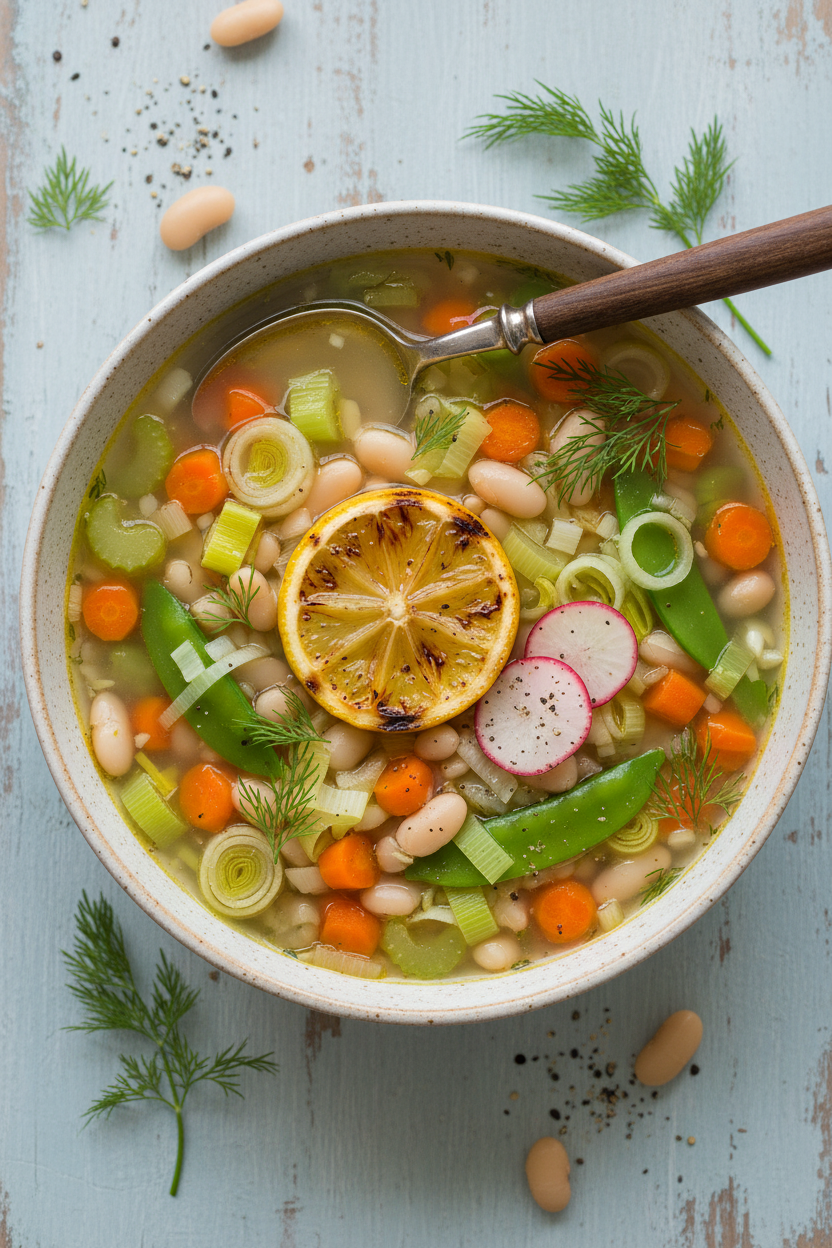 Bright Lemon White Bean Spring Soup