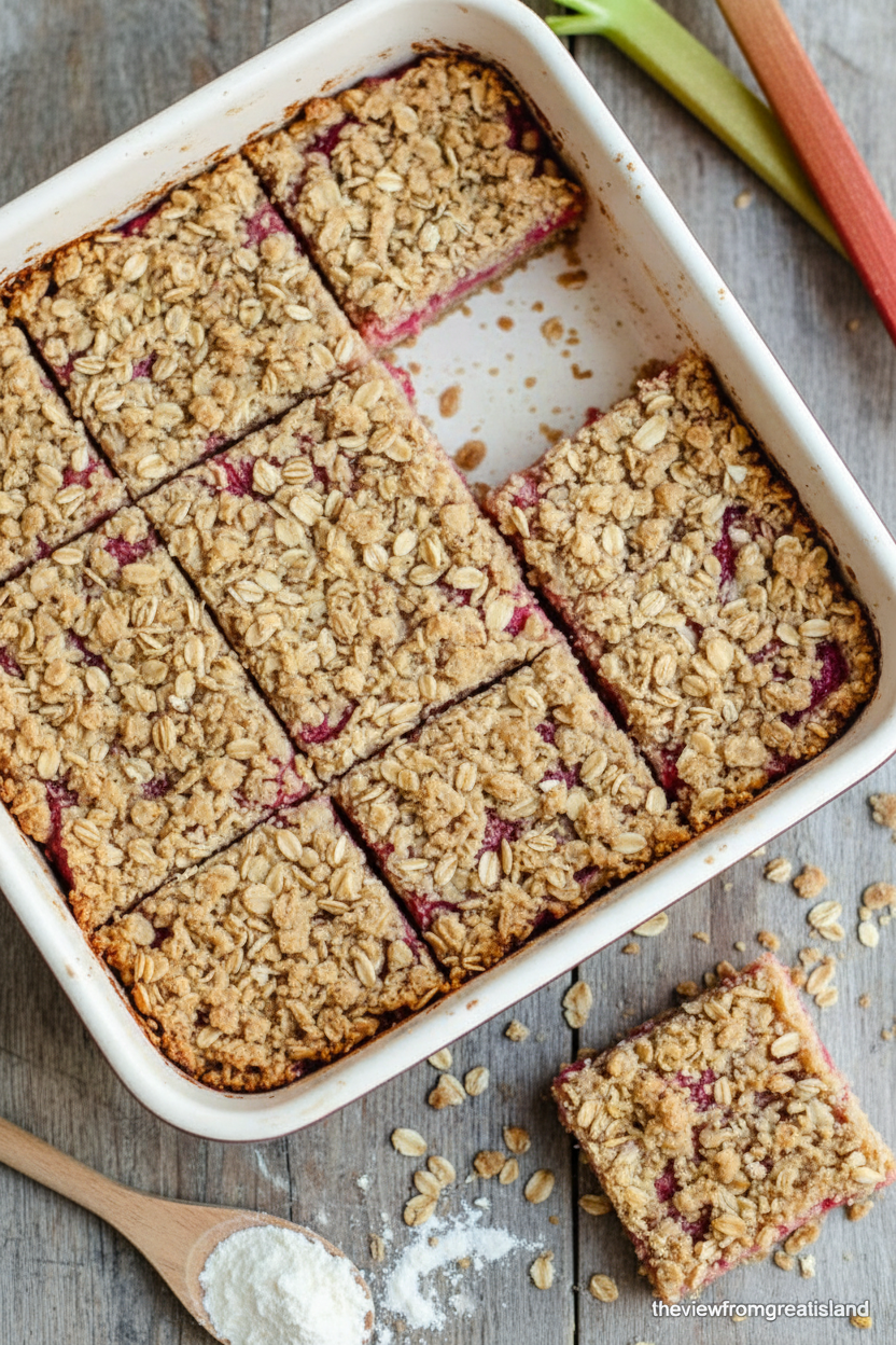 Buttery Rhubarb Crumb Bars