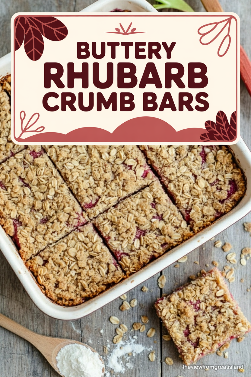 Buttery Rhubarb Crumb Bars