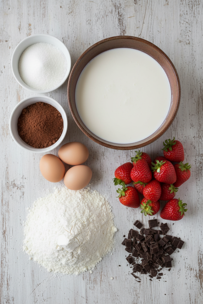 Chocolate Glazed Strawberry Filled Layer Cake