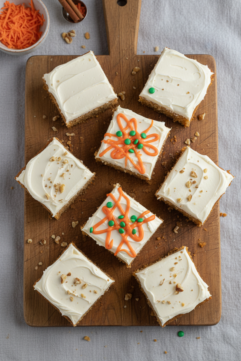 Cinnamon Frosted Carrot Cake Bars