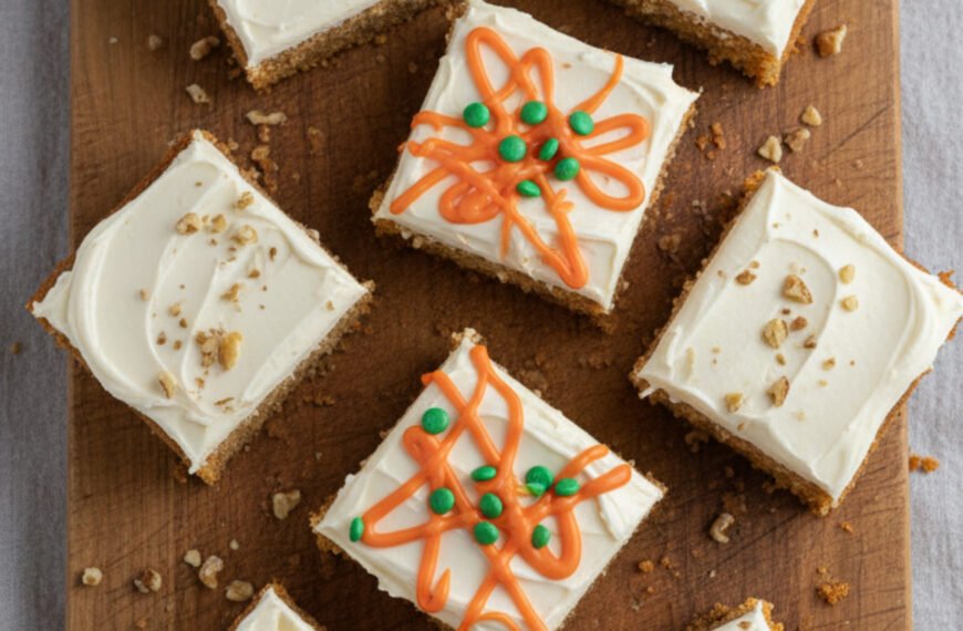 Carrot Cake Snack Bars with Cinnamon Frosting