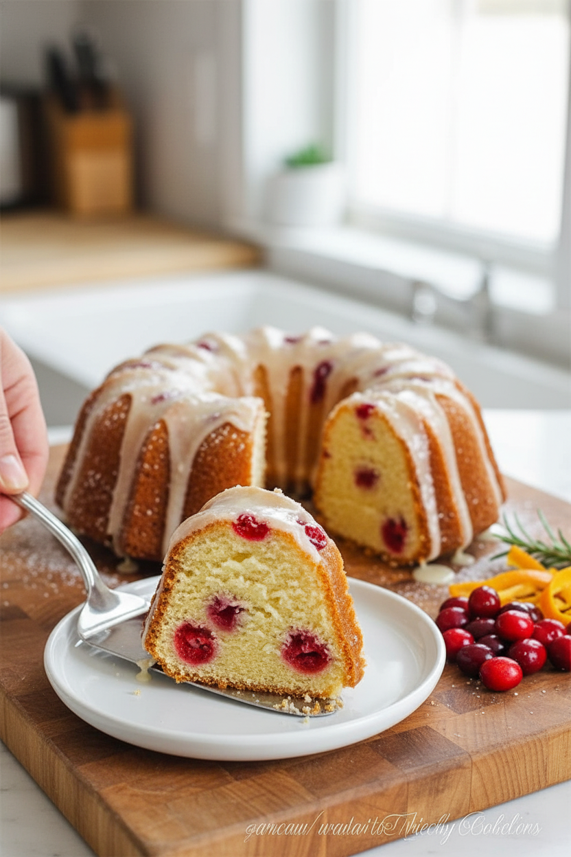 Cranberry Orange Bundt Cake with Citrus Glaze