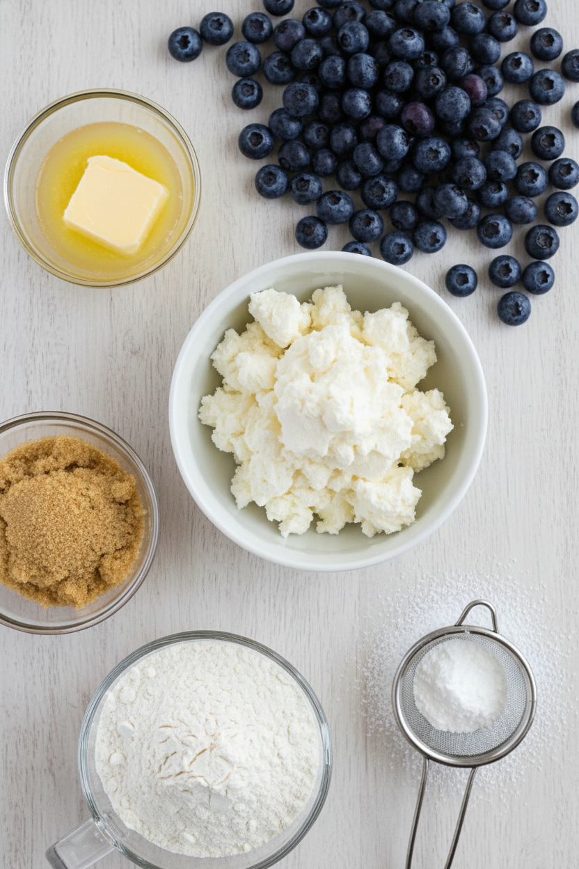 Cream Cheese Filled Blueberry Crumb Muffins