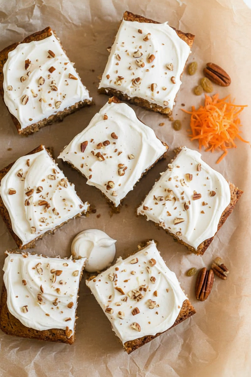 Cream Cheese Frosted Carrot Cake Bars