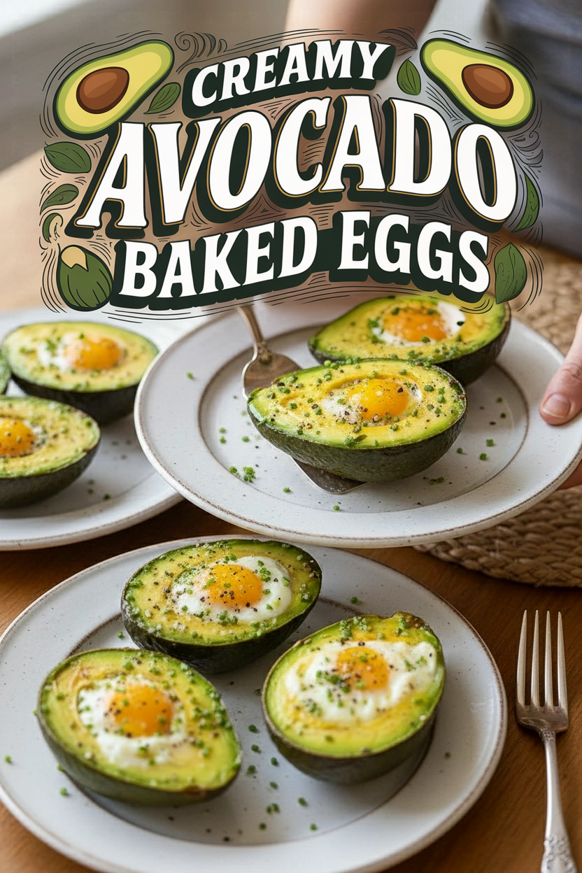 Creamy Avocado Baked Eggs