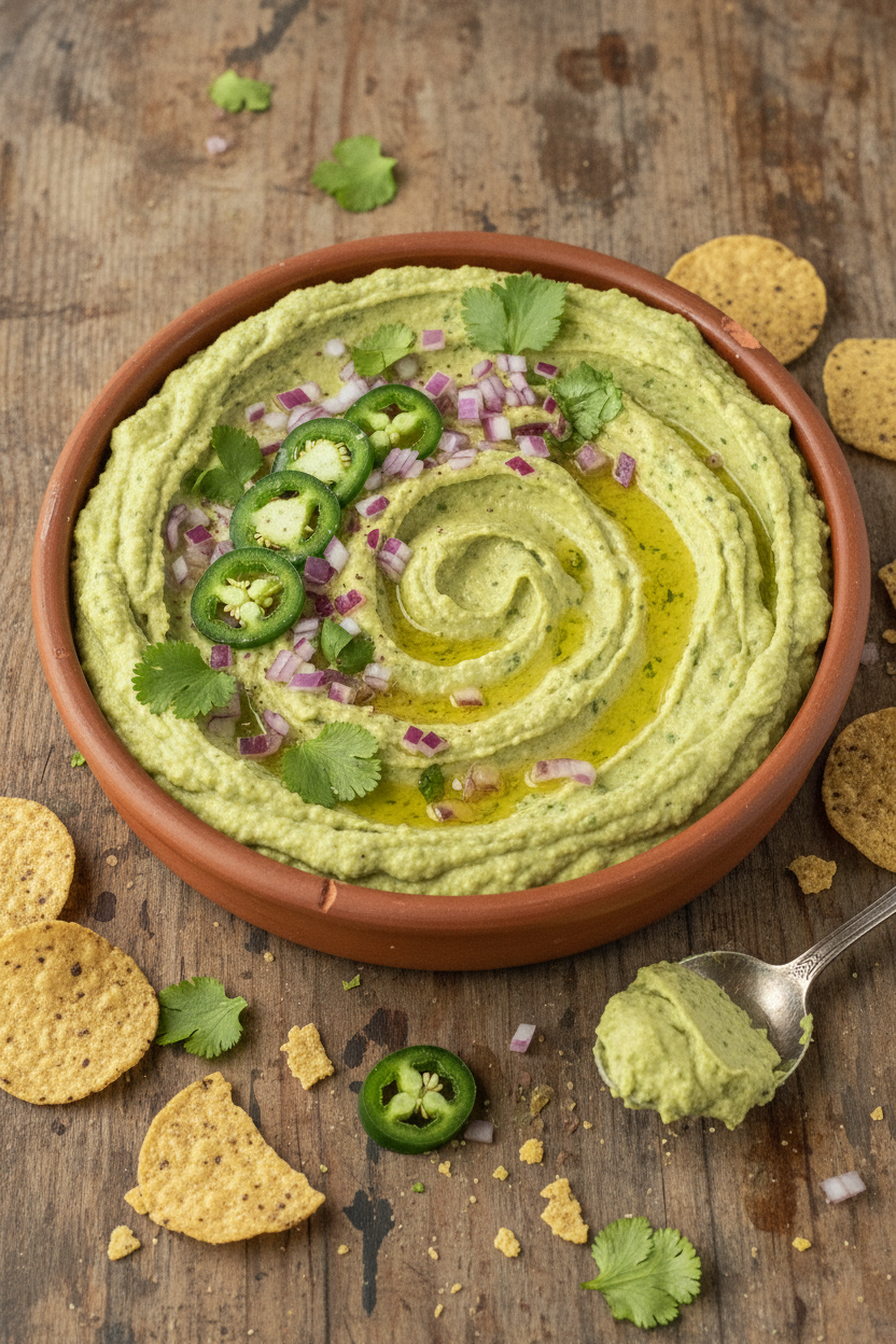 Creamy Avocado Cilantro Lime Hummus Recipe
