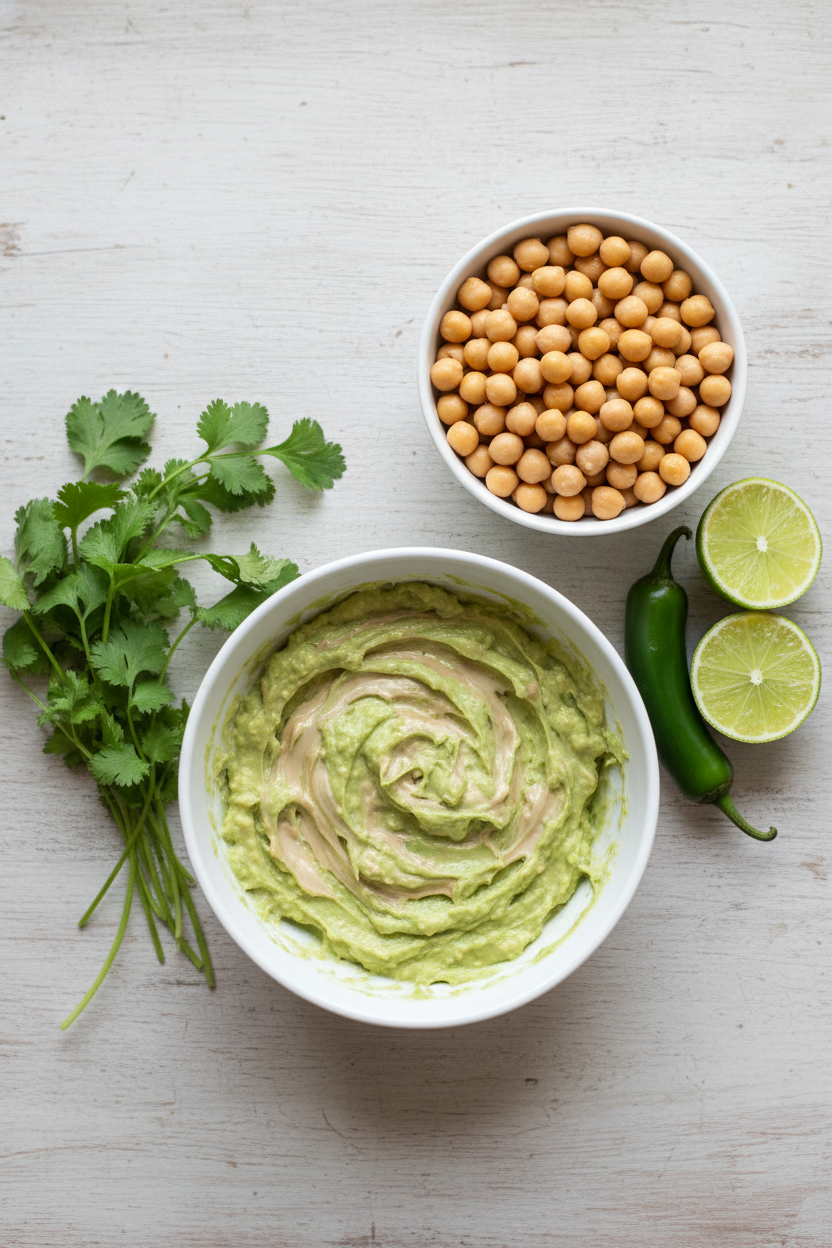 Creamy Avocado Cilantro Lime Hummus Recipe