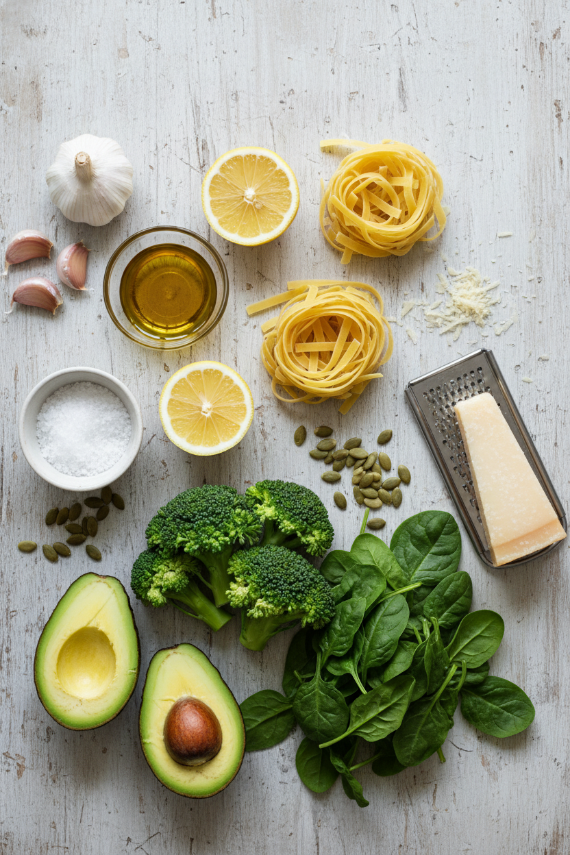 Creamy Avocado Spinach Pasta