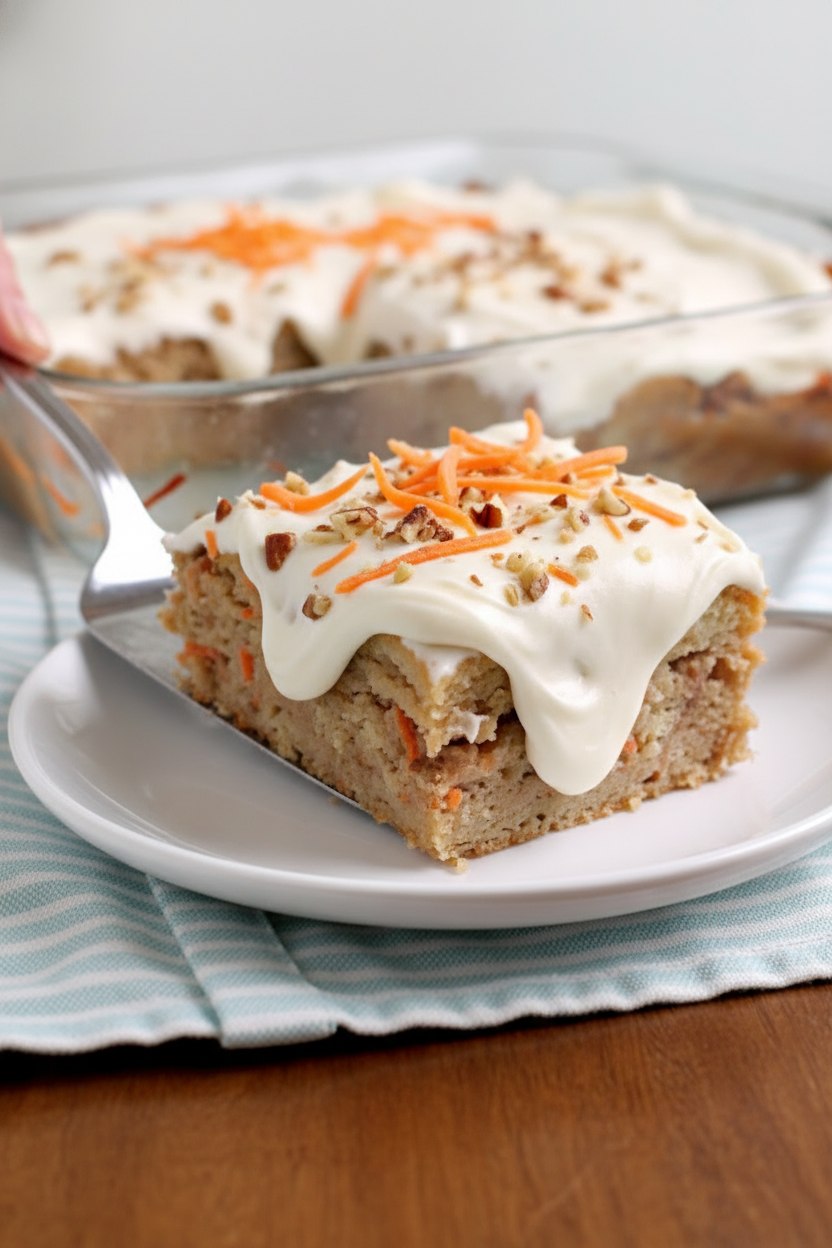 Creamy Carrot Cake Bread Pudding Delight