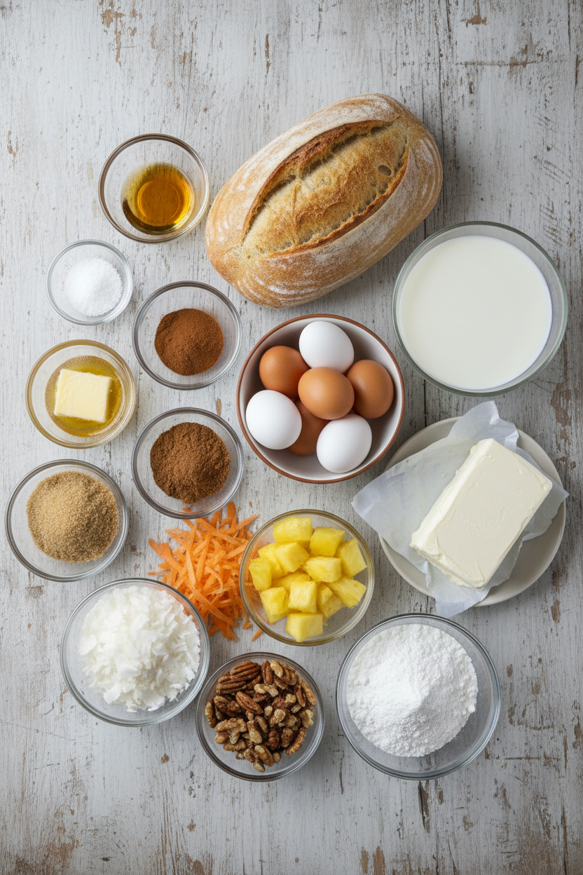 Creamy Carrot Cake Bread Pudding Delight