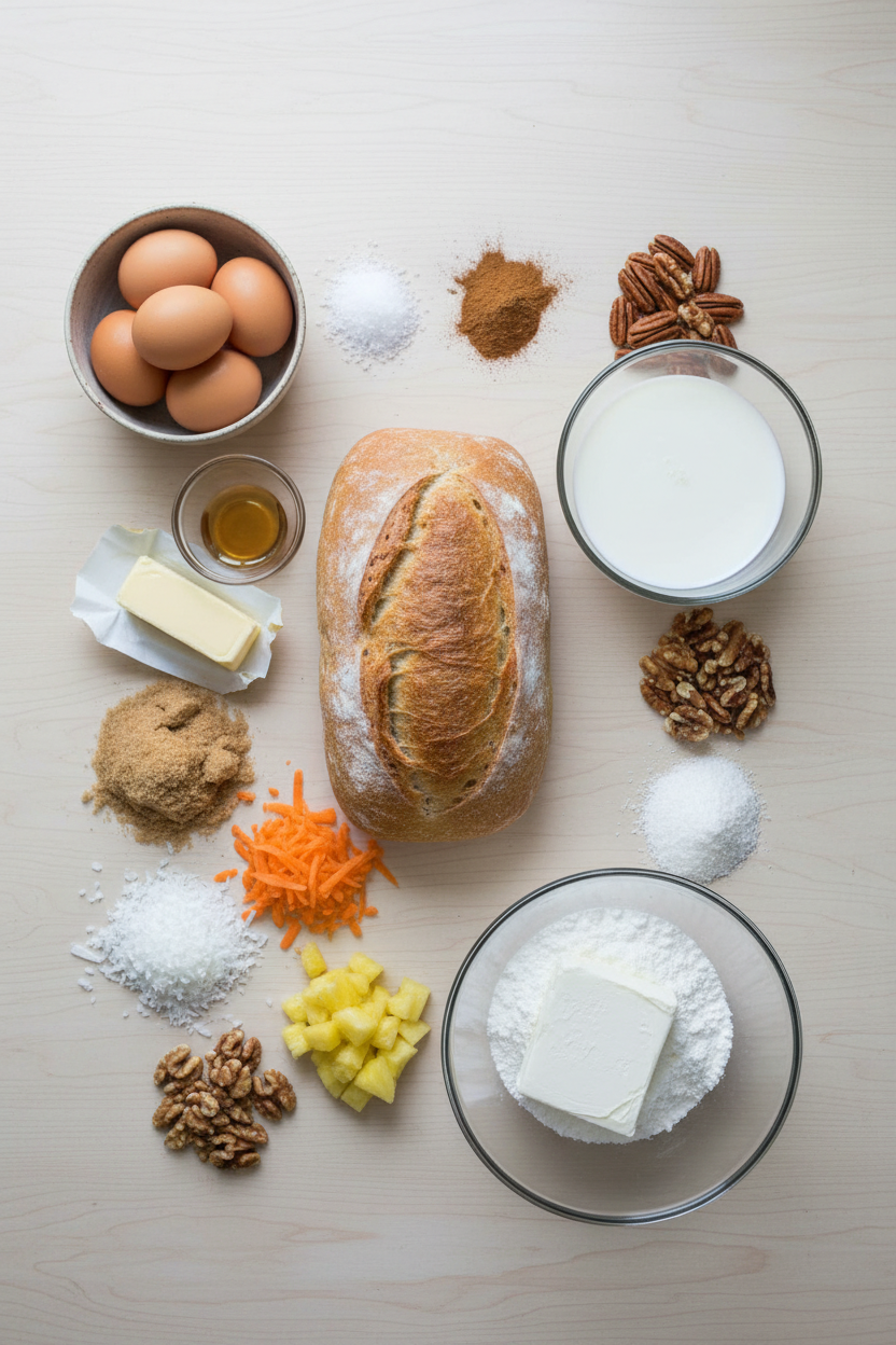Creamy Carrot Cake Bread Pudding Delight