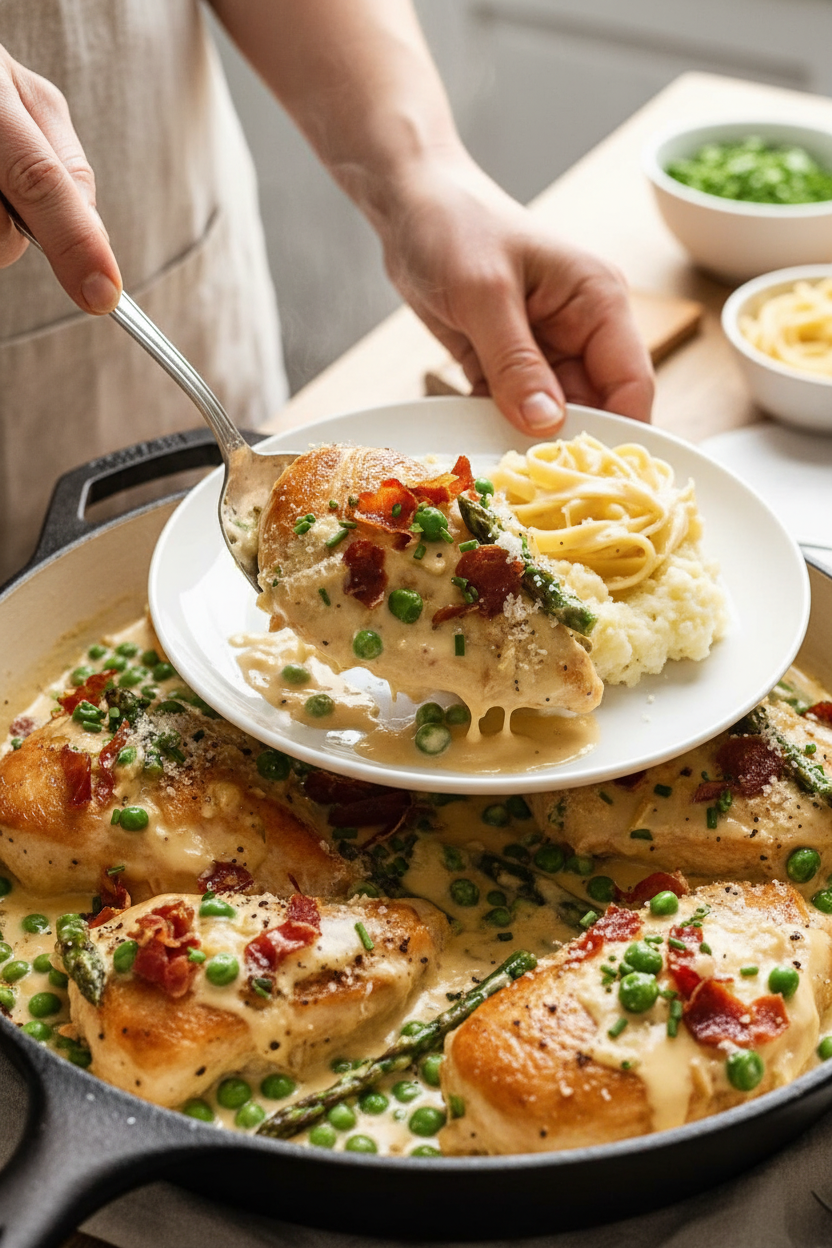 Creamy Chicken and Asparagus Skillet