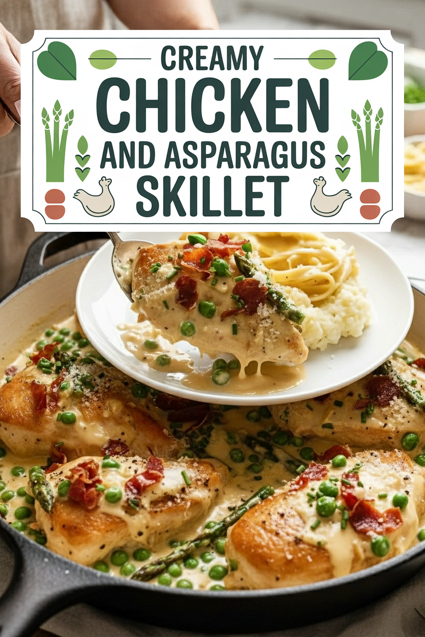 Creamy Chicken and Asparagus Skillet
