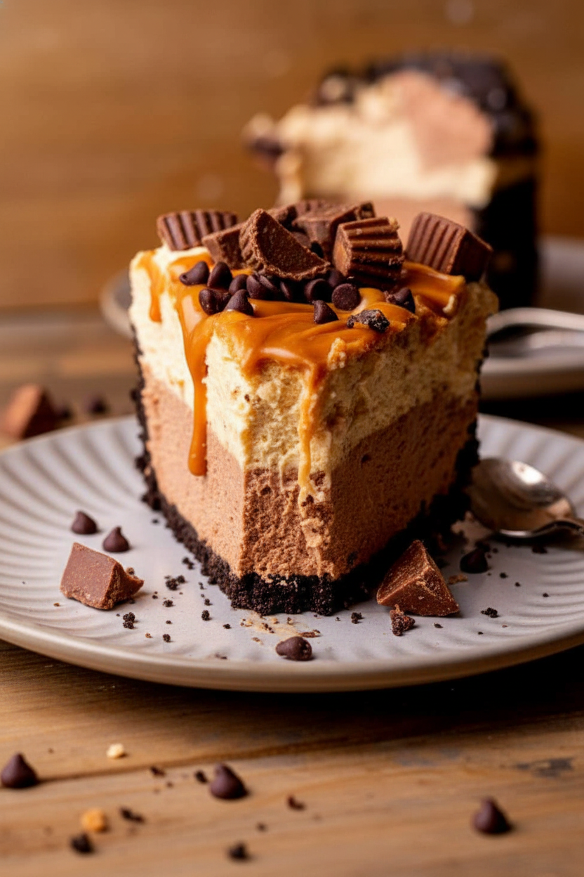 Creamy Chocolate Peanut Butter Swirl Pie